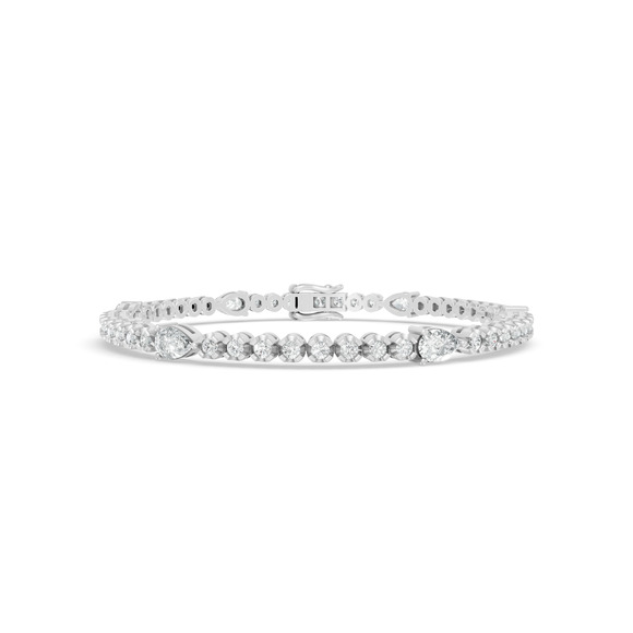 3.58 ctw Diamond Tennis by Yard 14K White Gold Tennis Bracelet - Picture 1 of 4